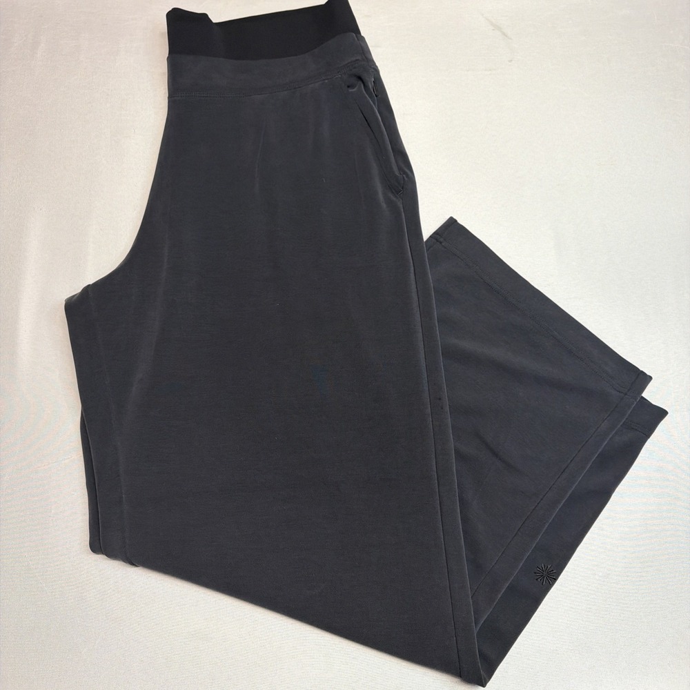 Athleta Seasoft Wide Leg Pants Size XL‎ Grey Pull On Active Athleisure Casual